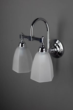 Wandlamp Dubbele bocht strak met Zeskant