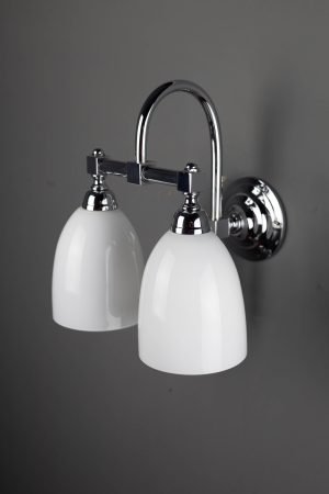 Wandlamp Dubbele bocht strak met Beker