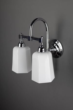 Wandlamp Dubbele bocht strak met Lamel