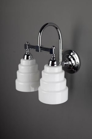 Wandlamp Dubbele bocht strak met Ronde Pisa