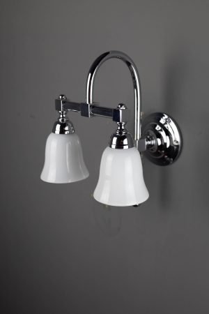 Wandlamp Dubbele bocht strak met Mini Kelkje